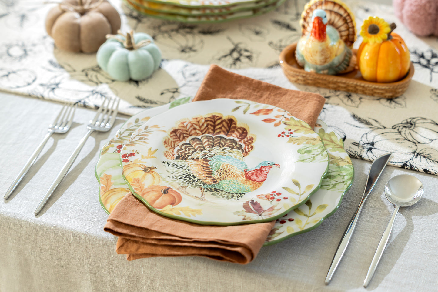 Turkey Autumn Harvest Dessert/Dinner Plate