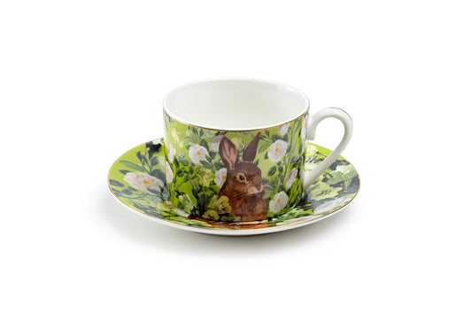 Bunny in Bloom Fine Porcelain Cup and Saucer