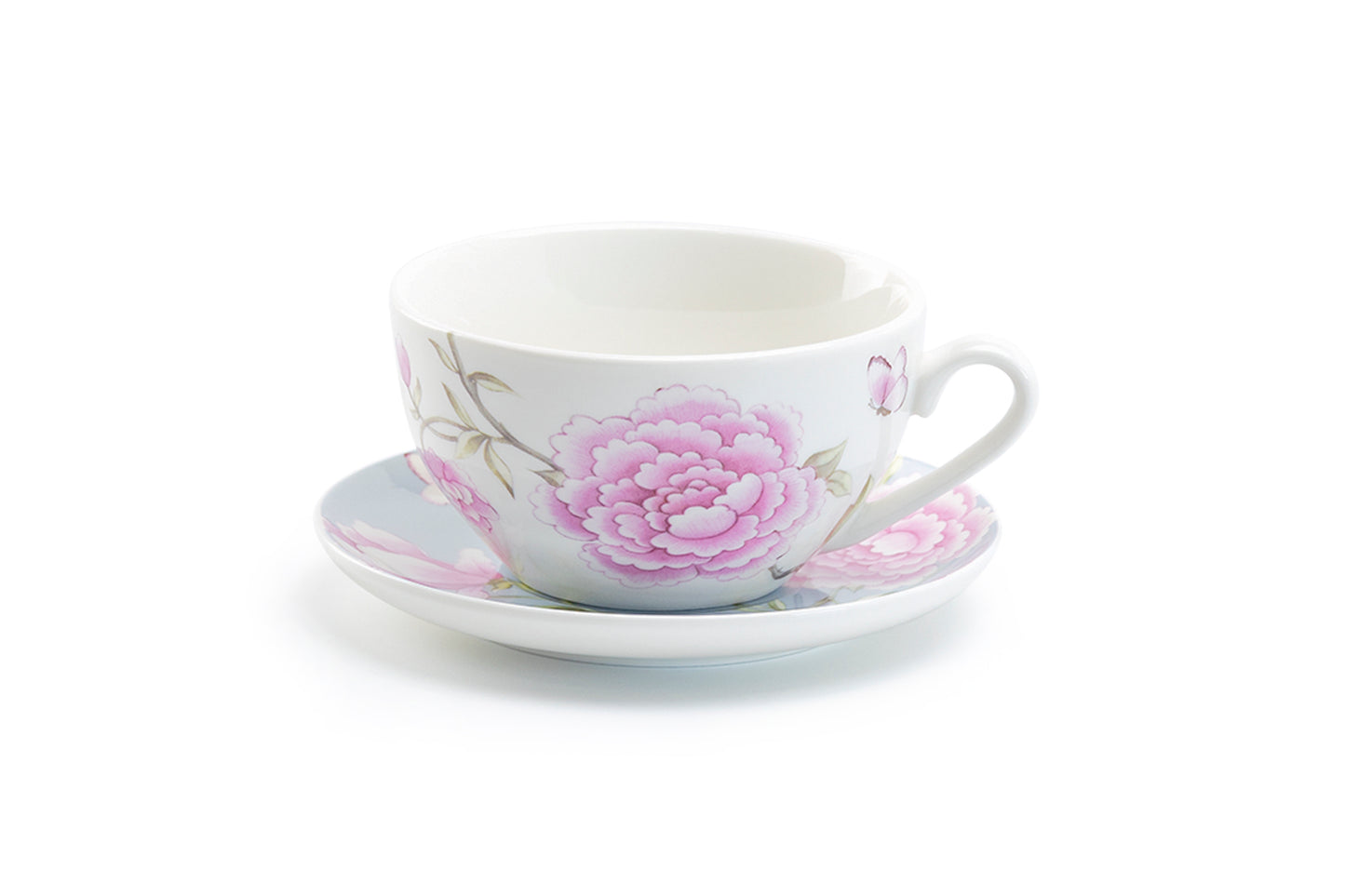 Stechcol Gracie China Peony and Magnolia Fine Porcelain Cup and Saucer