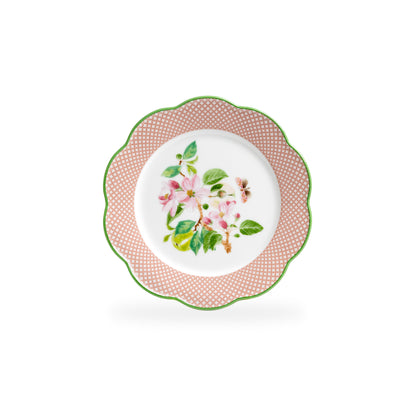 Apple Blossom Pink Lattice Bone China Appetizer Plate