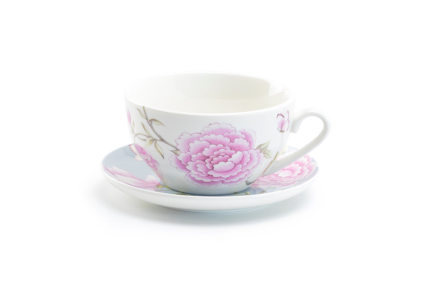 Stechcol Gracie China Peony and Magnolia Fine Porcelain Cup and Saucer