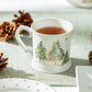 Grace Teaware Christmas Pine Trees Fine Porcelain Mug