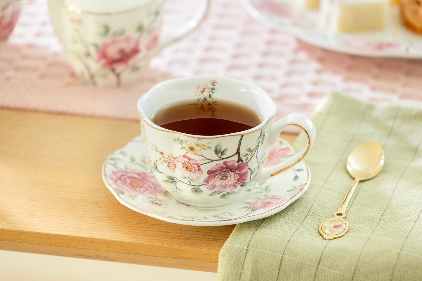 Pink Camellia Fine Porcelain Tea Set