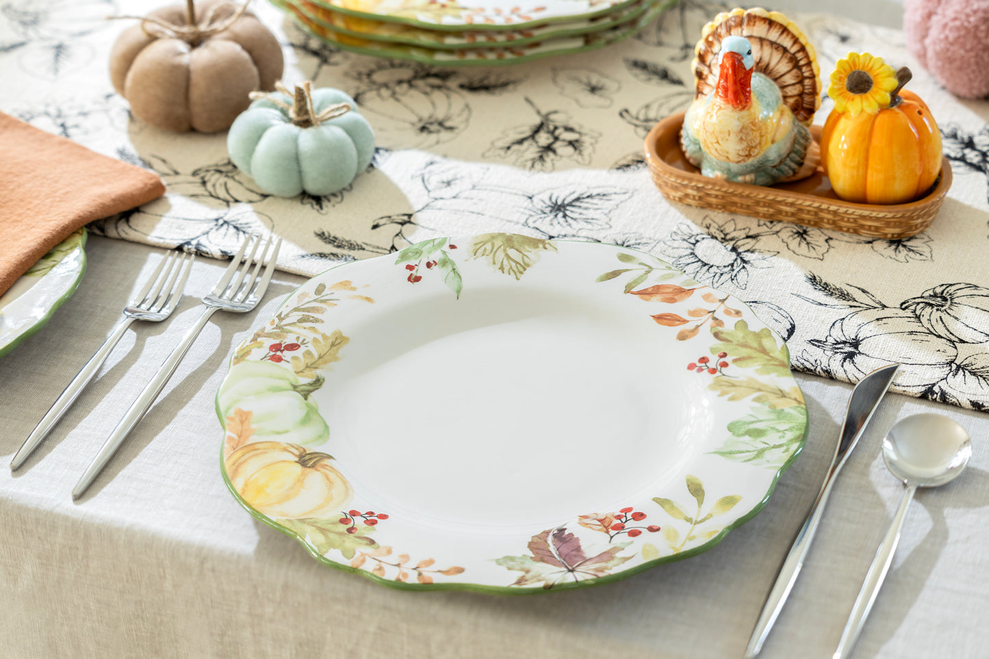 Turkey Autumn Harvest Dessert/Dinner Plate