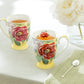 Peony Bloom Yellow Bone China Mug