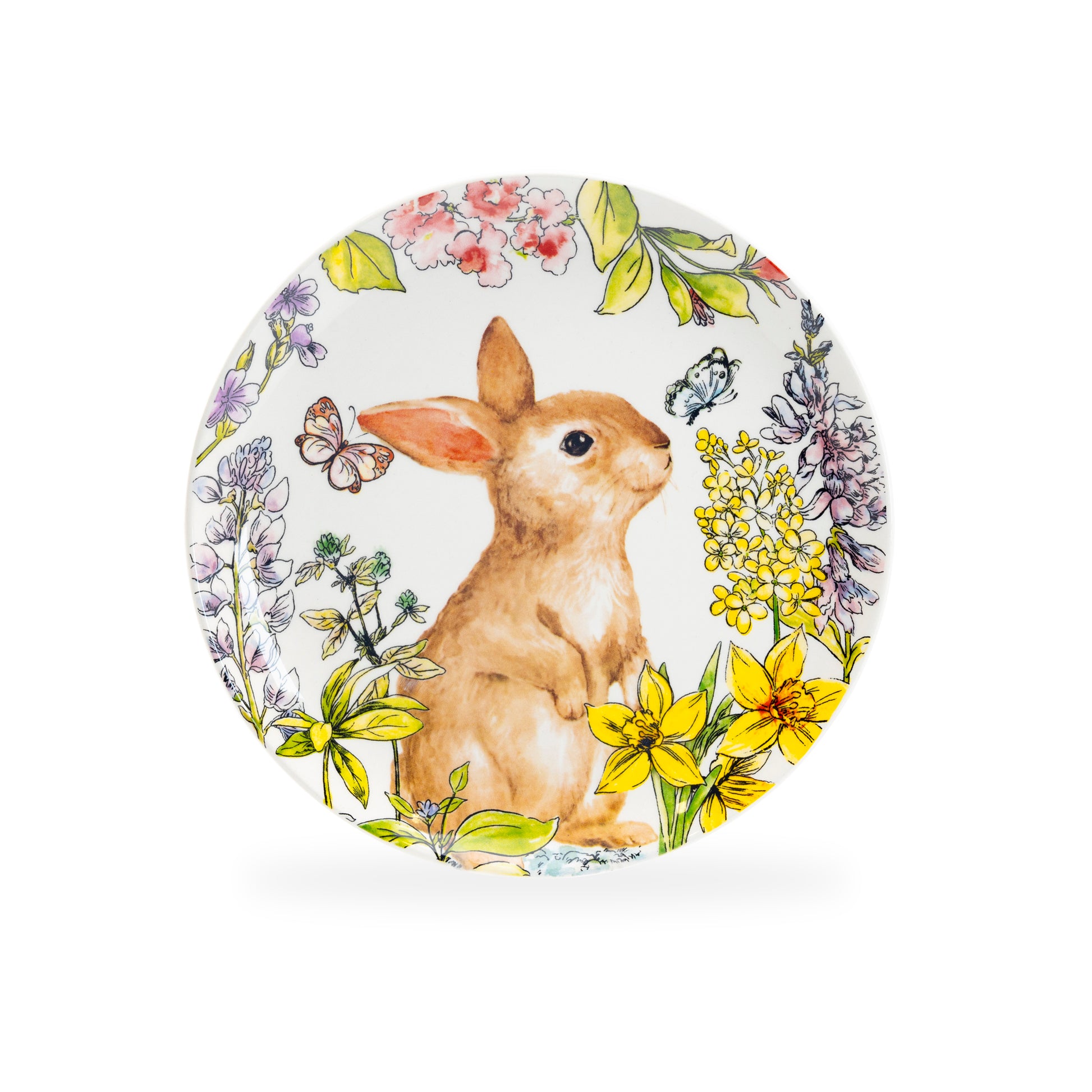 Grace Teaware Spring Garden Easter Bunny Pottery Salad / Dessert Plate
