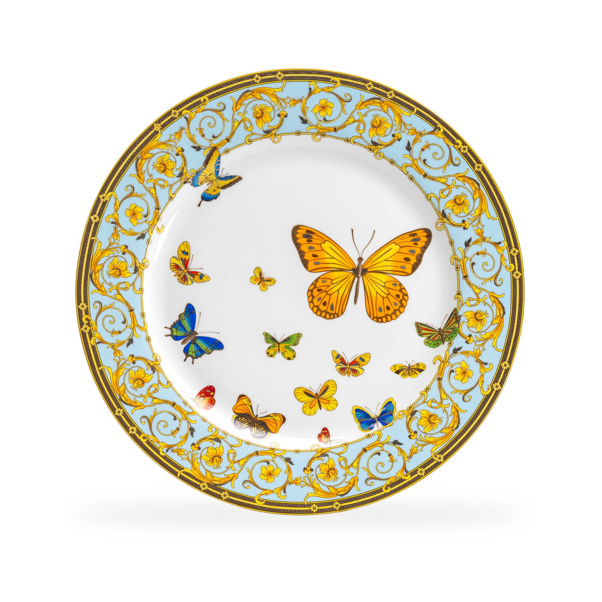 Grace Teaware Butterflies with Blue Ornament Porcelain Dessert