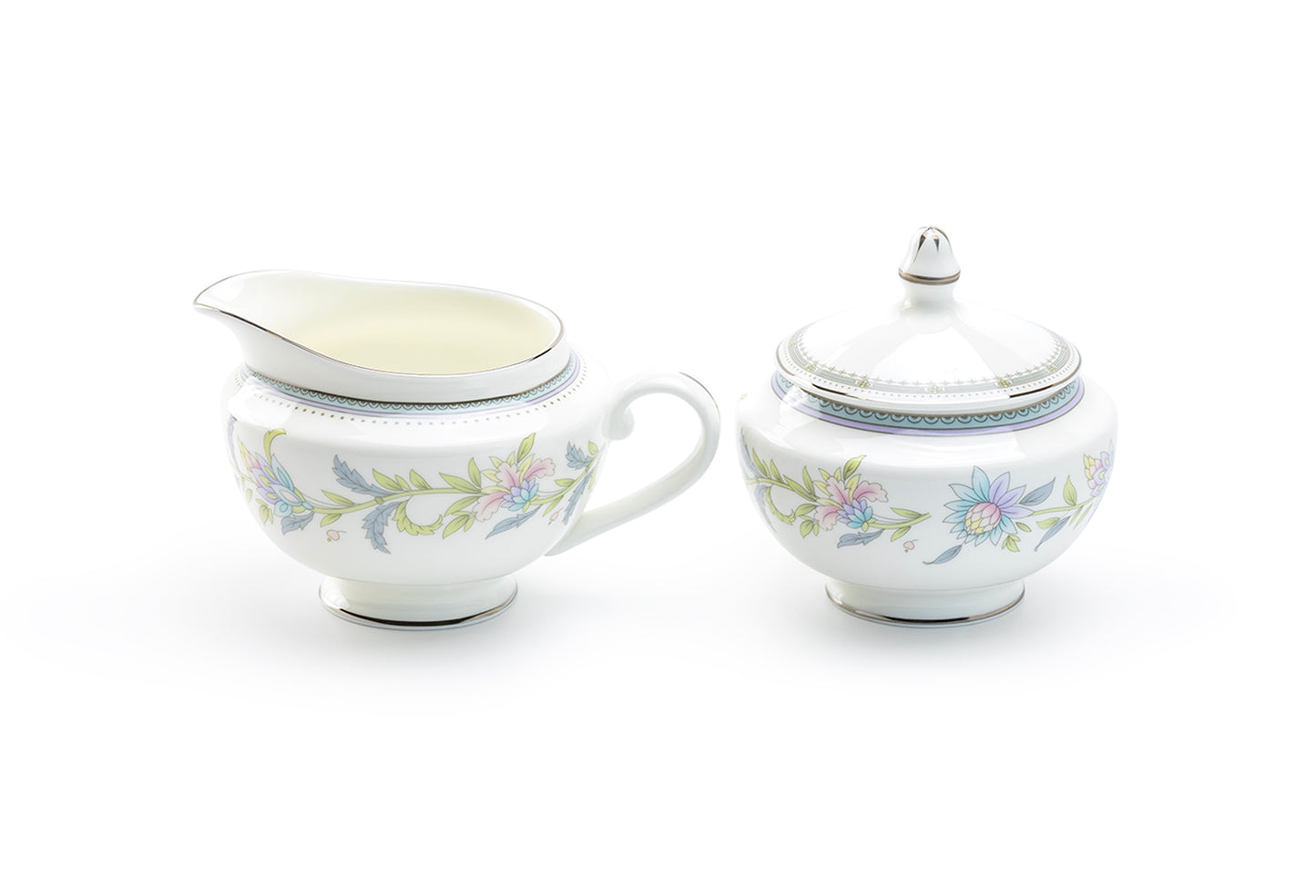 Gracie Bone China Lotus Garden Bone China Sugar & Creamer Set