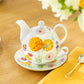 Dahlia Bloom Fine Porcelain Tea For One Set