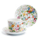 Stechcol Gracie China Lismore Rose Garden Porcelain Jumbo Cup & Saucer Set