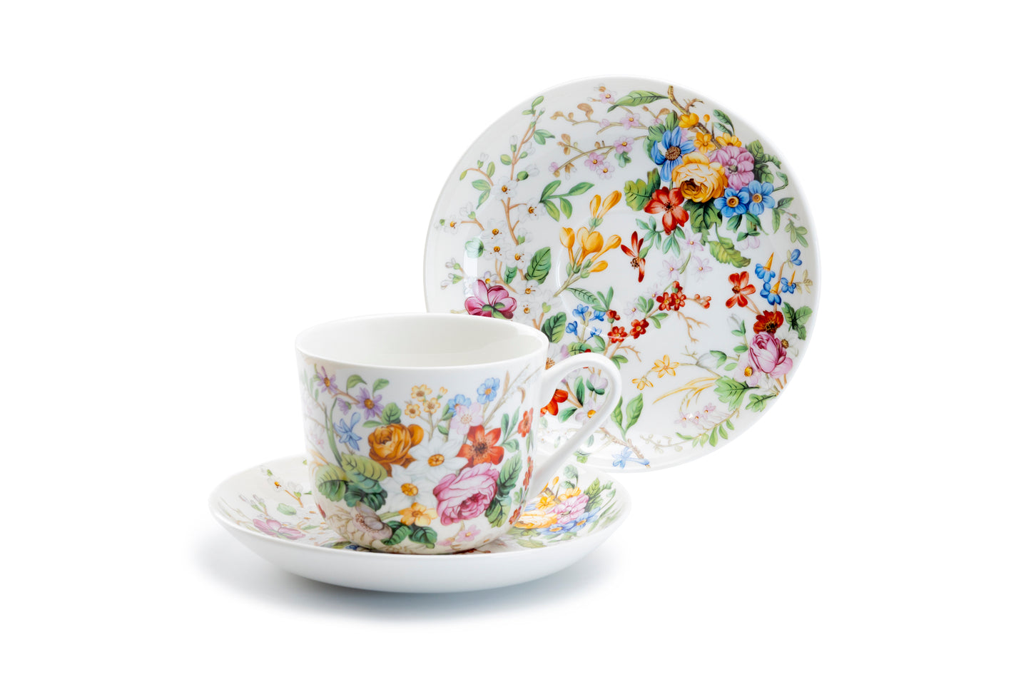 Stechcol Gracie China Lismore Rose Garden Porcelain Jumbo Cup & Saucer Set