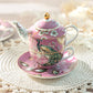 Peacock Lotus Garden Pink Tea For One Set