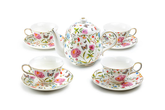 Butterfly Garden Fine Porcelain Tea Set