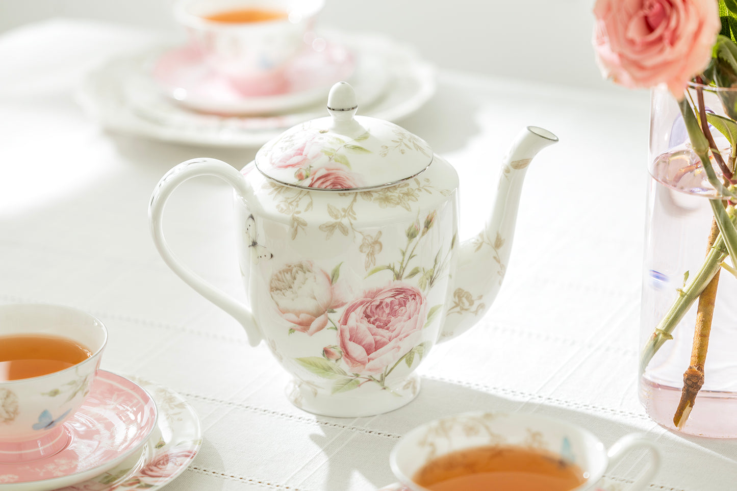 Beau Rose Bone China Tea Set