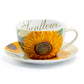 Grace Teaware Sunflower Fine Porcelain Jumbo Cup and Saucer