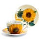 Grace Teaware Sunflower Fine Porcelain Jumbo Cup and Saucer Set