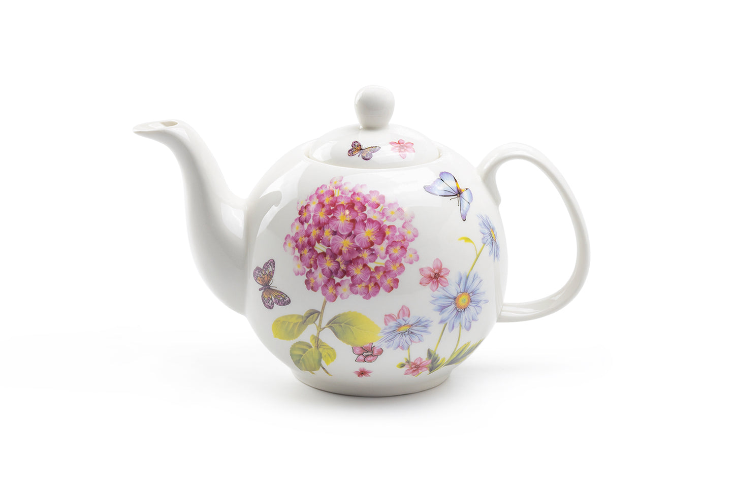 Grace Teaware Hydrangea Garden Butterfly Teapot
