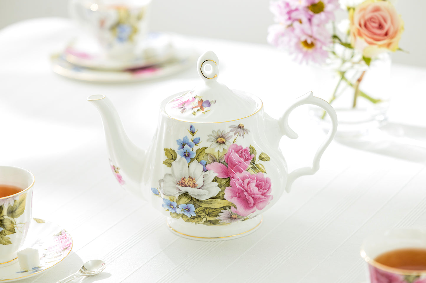 Grace Teaware Grace's Pink Rose Bone China Teapot