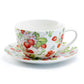 Stechcol Gracie China Strawberry Fine Porcelain Jumbo Cup and Saucer