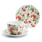 Stechcol Gracie China Strawberry Fine Porcelain Jumbo Cup and Saucer Set