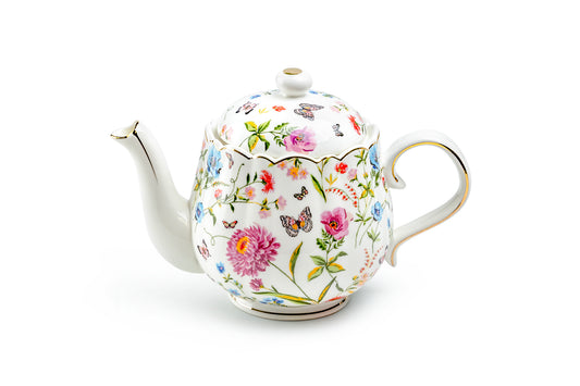 Butterfly Garden Fine Porcelain Teapot