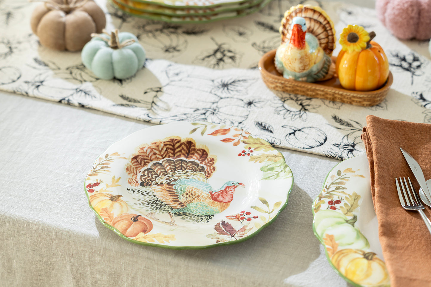 Turkey Autumn Harvest Dessert/Dinner Plate