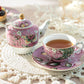 Peacock Lotus Garden Pink Tea For One Set