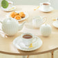 White Gold Shell Fine Porcelain Tea Set