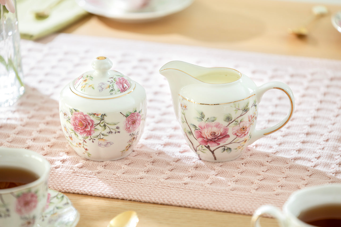 Pink Camellia Fine Porcelain Tea Set