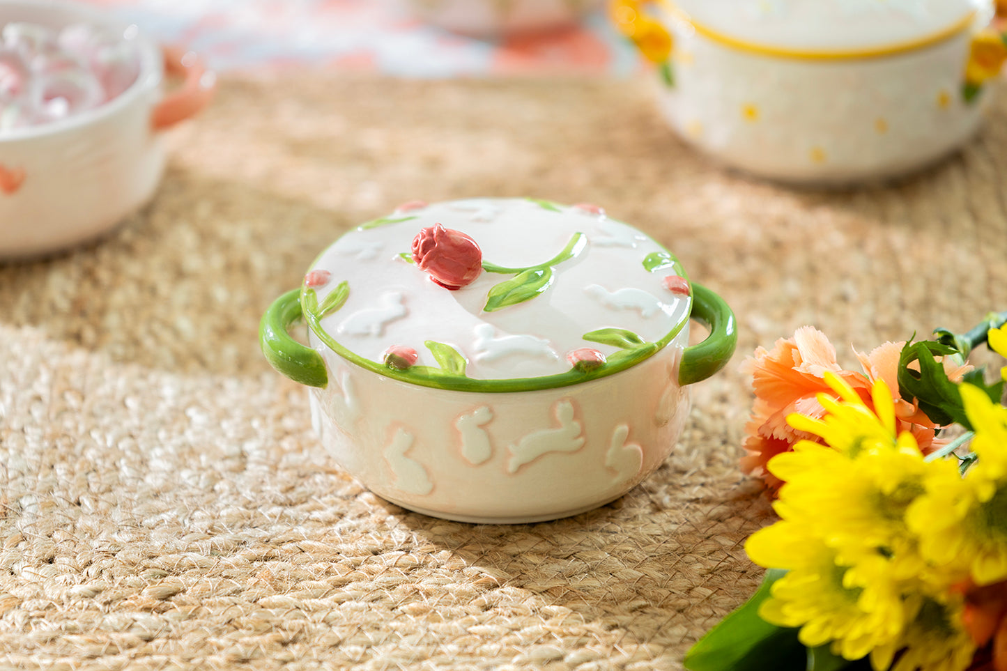 Garden Tulip Bunny Mini Candy Jar