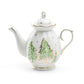 Grace Teaware Christmas Pine Trees Fine Porcelain Teapot