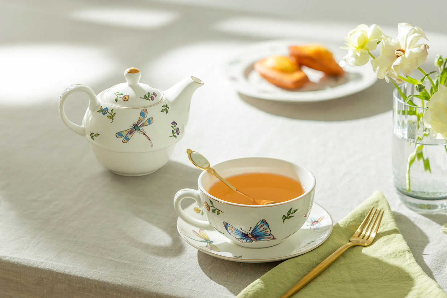 Summer Garden Fine Porcelain Tea For One Set