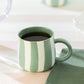 Sage Green Striped Coffee Mug