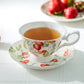 strawberry bone china tea cup