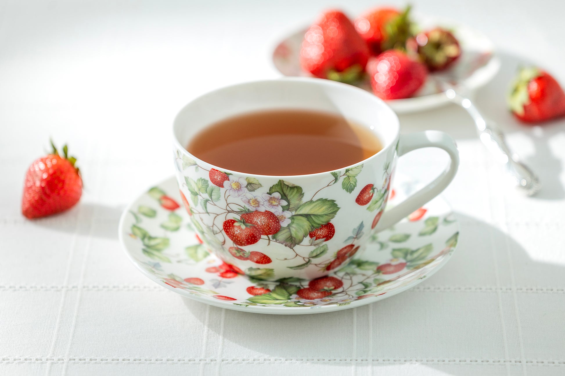 Gracie China Strawberry Cup and Saucer