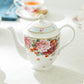 Gracie Bone China Peony and Strawberry Bone China Teapot