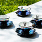 Grace Teaware Skull Black Gold Luster tea cups