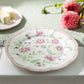 Pink Corn Flowers with Pink Rim Fine Porcelain Dessert / Dinner Plate