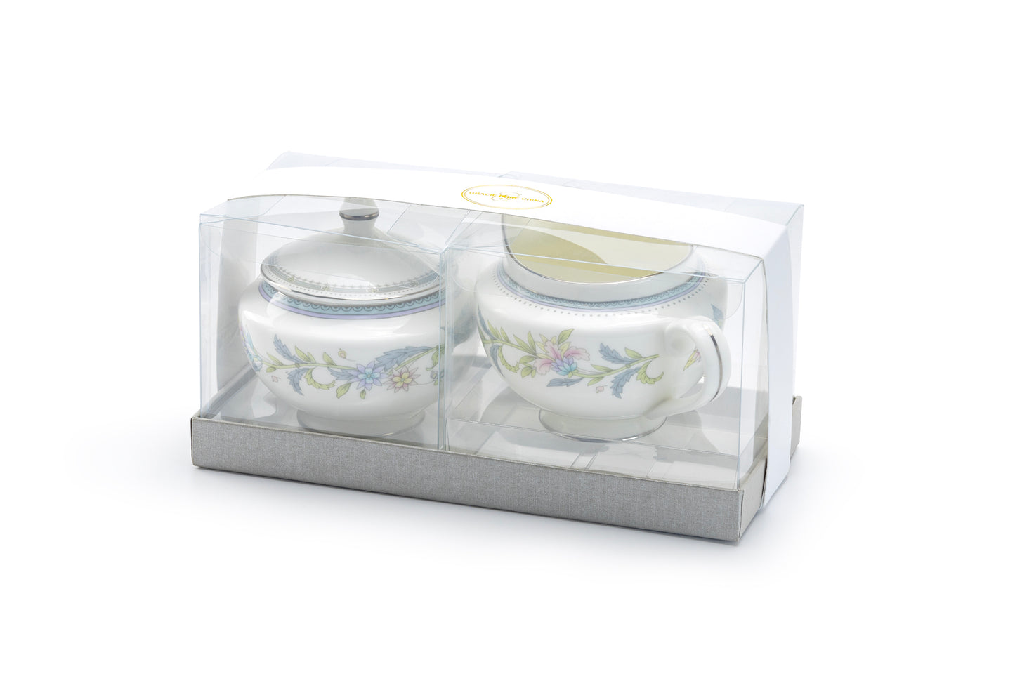 Gracie Bone China Gift Boxed Lotus Garden Bone China Sugar & Creamer Set