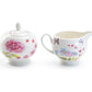 Grace Teaware Hydrangea Garden Butterfly Fine Porcelain Sugar & Creamer Set