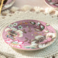 Peacock Lotus Garden Pink Fine Porcelain Dessert Plate