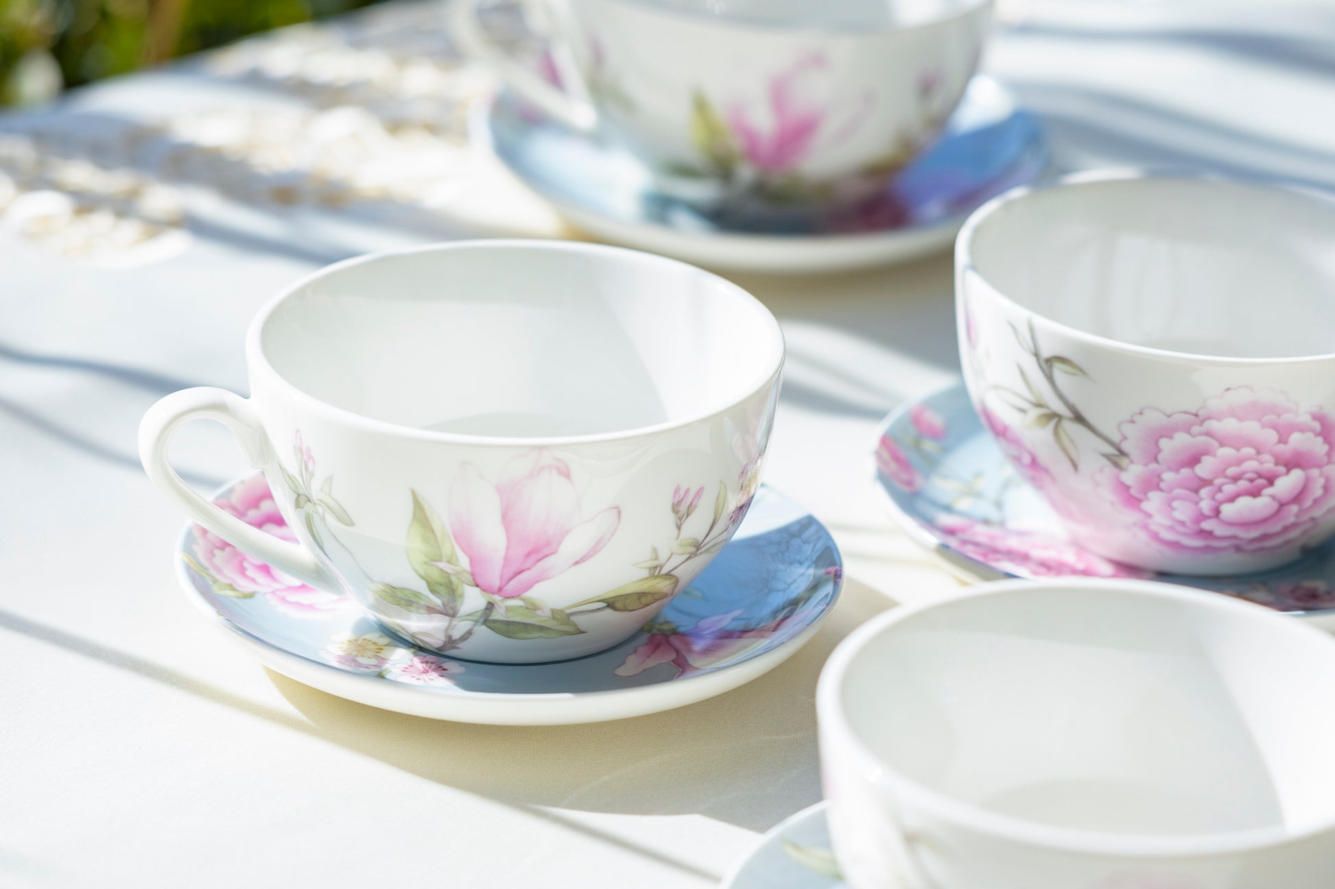 Gracie China Peony and Magnolia Fine Porcelain Cup and Saucer set