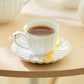 White Gold Shell Fine Porcelain Tea Set