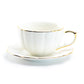 Grace Teaware White Gold Scallop Fine Porcelain Tea / Latte Cup and Saucer