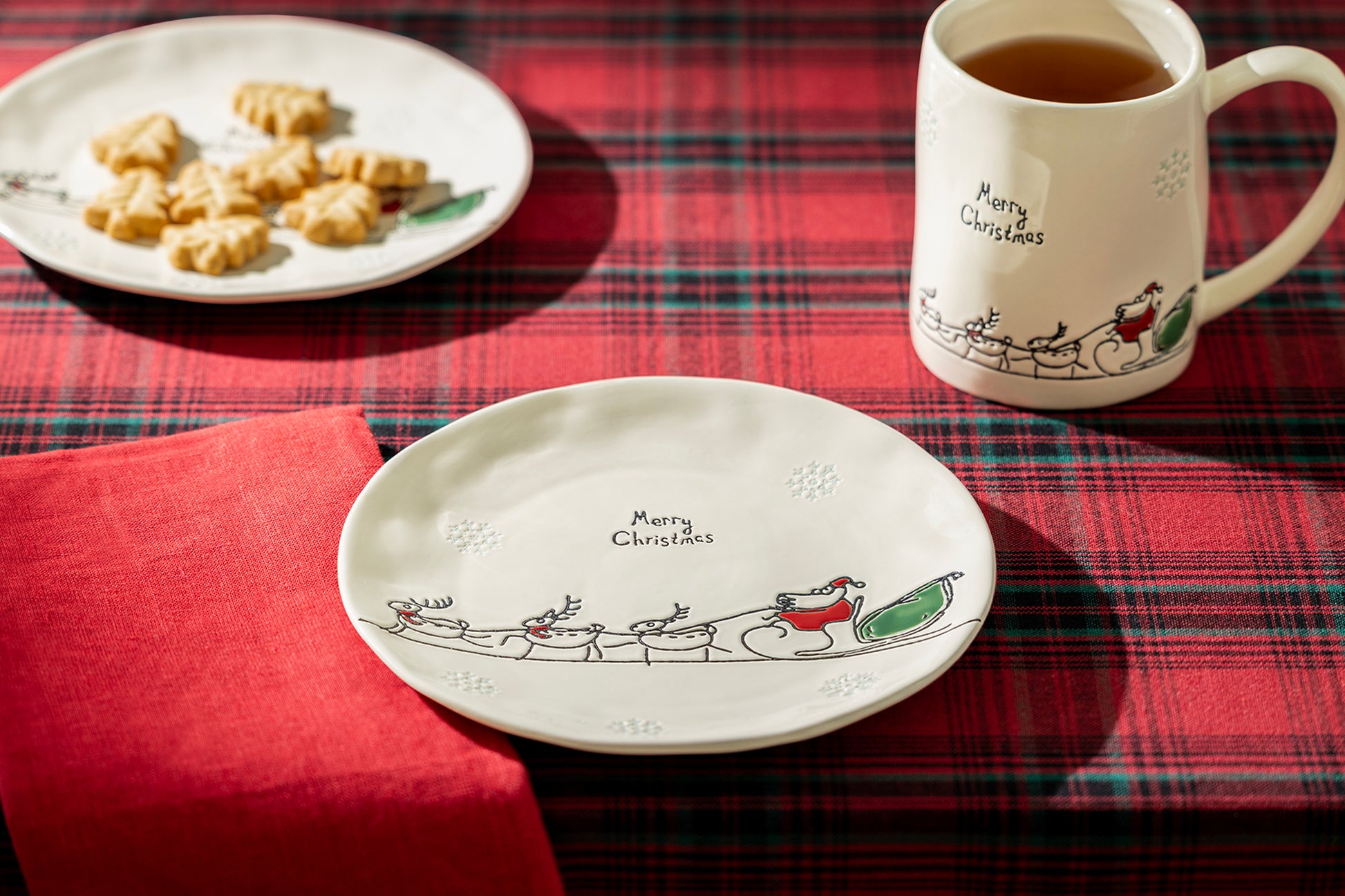 Potter's Studio Santa’s Sleigh Ride Dessert Plate