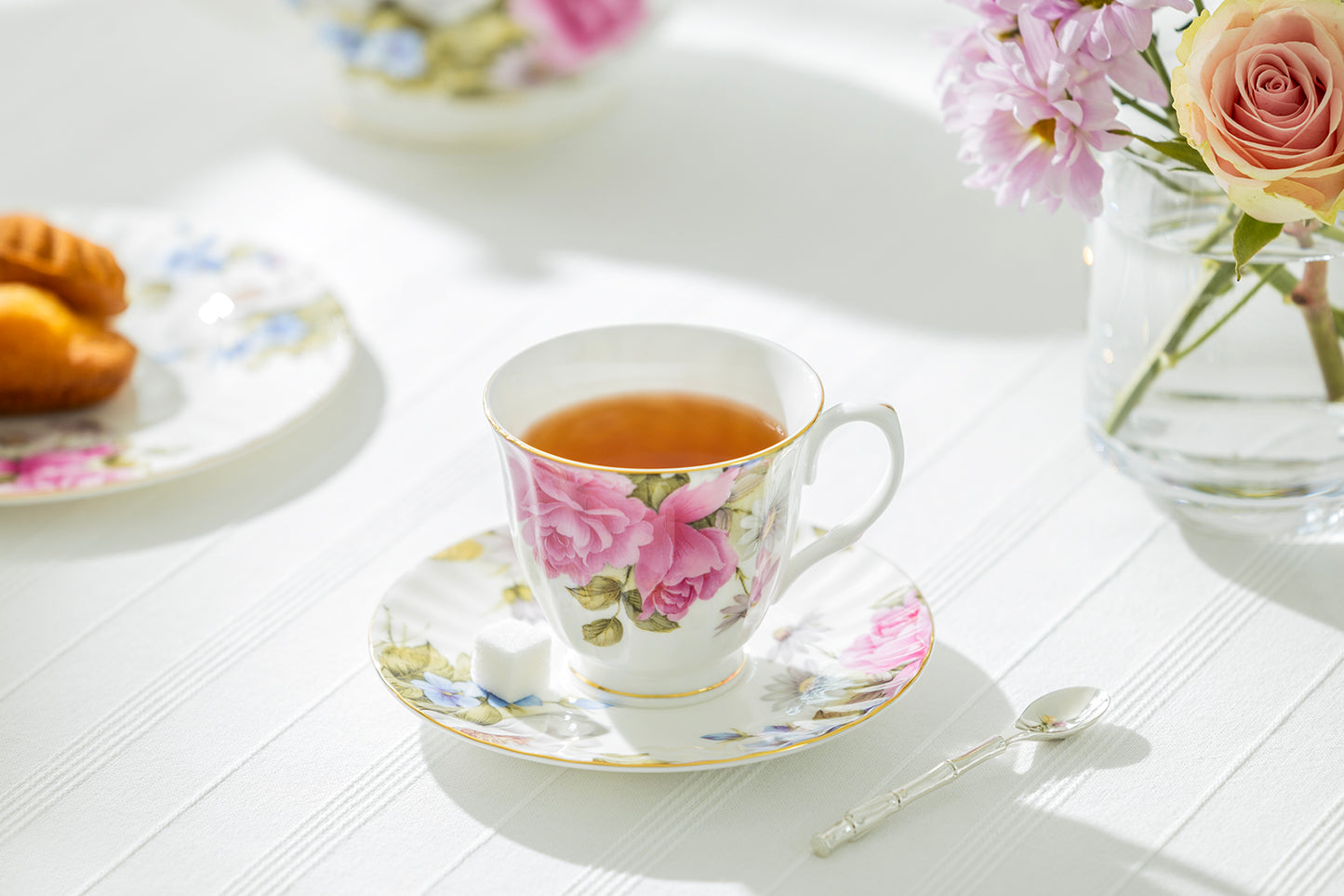 Grace's Rose Bone China Tea Cup and Saucer