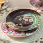 Peacock Lotus Garden Pink Fine Porcelain Dessert Plate