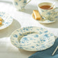 8.25" Blue Rose Toile Fine Porcelain Dessert Plate