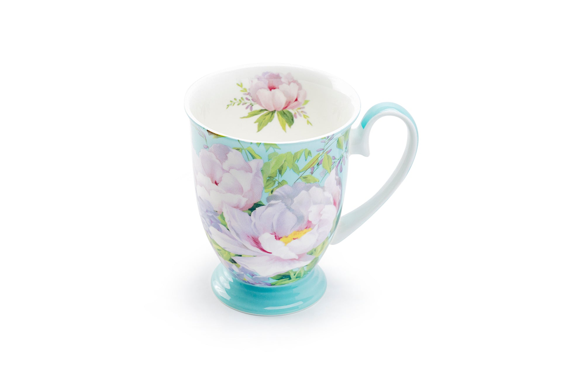 Stechcol Gracie Bone China Peony Bloom Blue Bone China Footed Mug