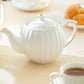 White Gold Shell Fine Porcelain Tea Set